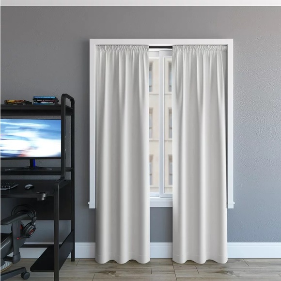 Sun Zero Blackout Rod Pocket Curtain Panels (4) White 37”Wx63”L - Picture 2 of 4